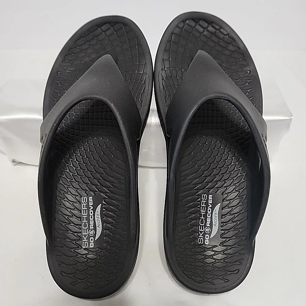 Skechers GO Recover Refresh‎ Arch Fit Recovery Thong Men's 12M Black